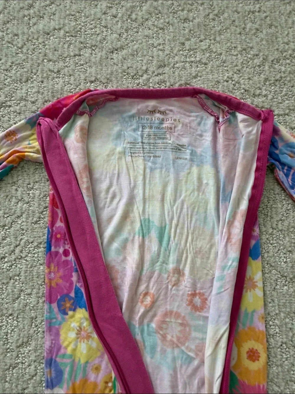 Little Sleepies Rainbow Blooms Zippy